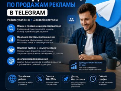 Менеджер по продажам рекламы в Telegram